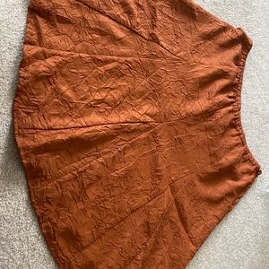 Burnt orange flair skirt.